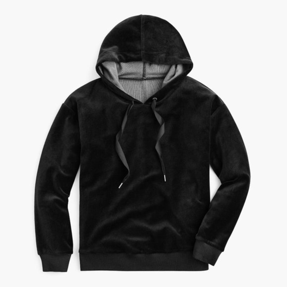 NWT J Crew Size XS Velour Sweatshirt Hoodie Jacket